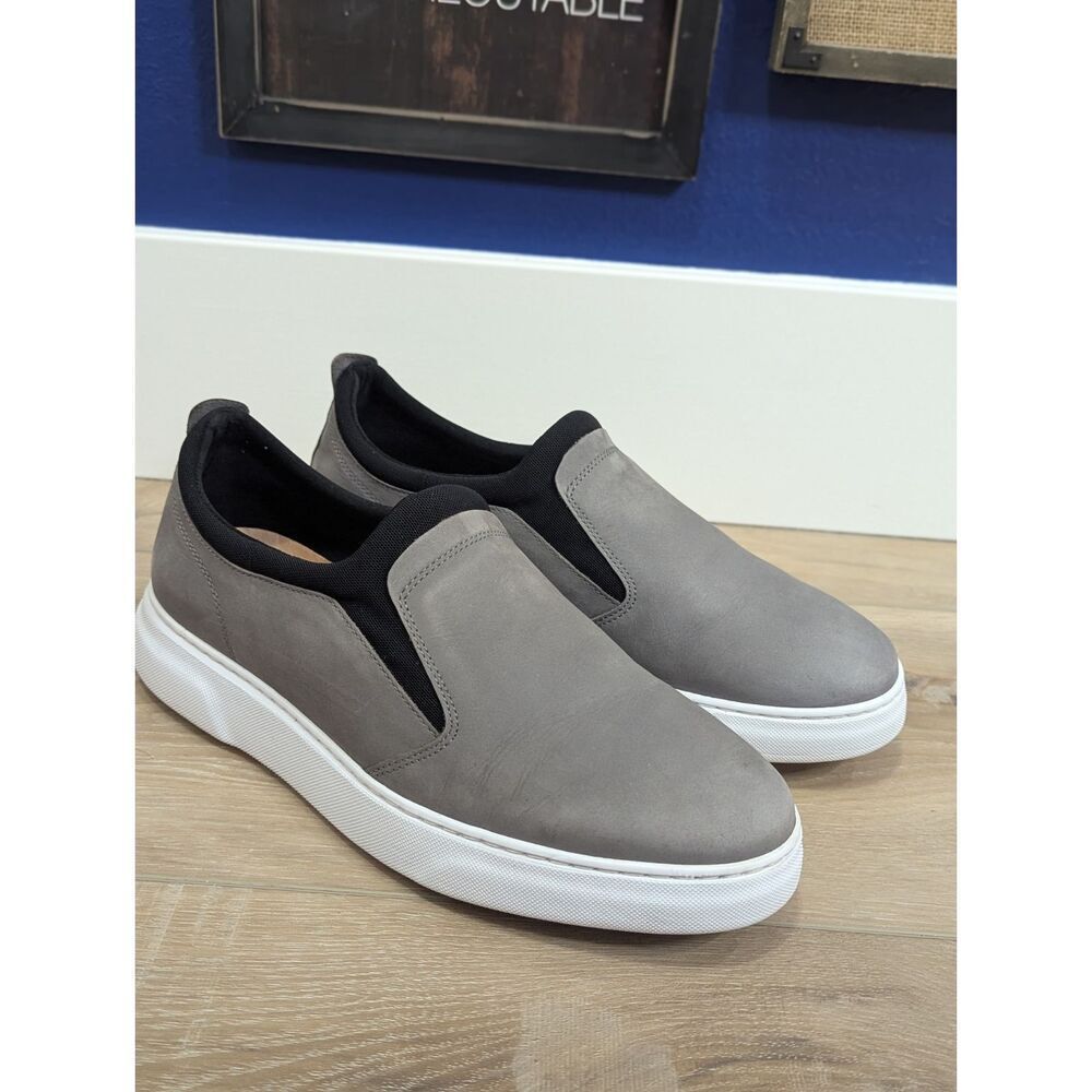 Samuel Hubbard Flight Slip-ons Light Gray Nubuck White Sole Men's 9.5 WIDE EUC